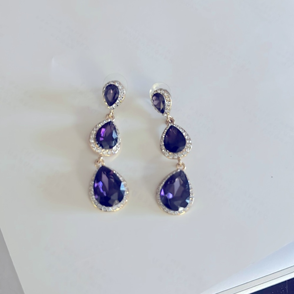 Purple teardrop earrings
